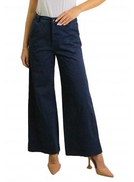 Pantalone chino in cotone con elastico dietro